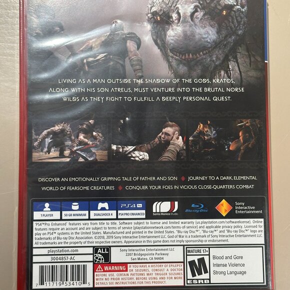 GREAT DEAL! Barely used GOD OF WAR for PS4 - Playstation game disc! - Picture 3 of 3